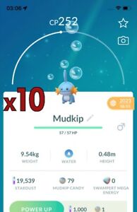 Pokemon TRADE - 10x Mudkip Trades ! Good Chance of Lucky and Good IVs !!
