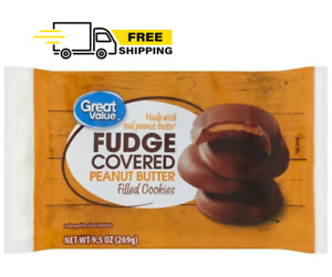 Great Value Fudge-covered Peanut Butter-filled Cookies, 9.5 Oz