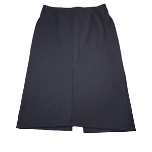 Lane Bryant Black Striped Midi Maxi Skirt Long Back Slit Women's Size 18/20