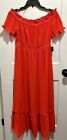 NWT Cynthia Steffe Maxi Dress Off Shoulder Red Hot Size 6 MSRP $148