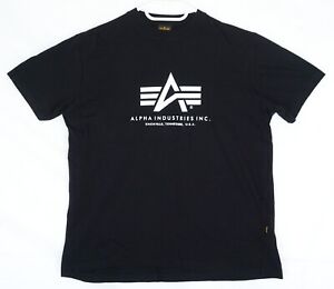 Alpha Industries Black Printed Logo T-Shirt Adult Size M