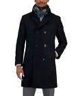 Nautica Mens 40S Black Classic Double Breasted Wool Blend Overcoat jacket $395