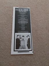 TNEWL65 ADVERT 11X4 BLUE ZOO : 'CRY BOY CRY' SONG WORDS