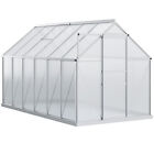 12'x6' Walk In Large Garden Greenhouse Polycarbonate Kit Outdoor Sliding Door
