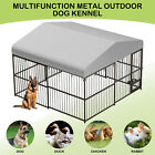 New Listing10x10 Ft Large Outdoor Dog Kennel Metal Cage Fence Kennel with Waterproof Cover