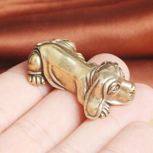 Tabletop Figurine Brass Dog Animal Statue Small Sculpture Home Decor Gifts