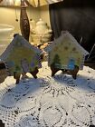Laurie Gates HOLIDAY TREATS Gingerbread House Dessert Plates Set Of 2--7''