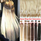 Nano Ring Real Human Hair Extensions Invisible Micro Loop Beads Link I Tip Thick