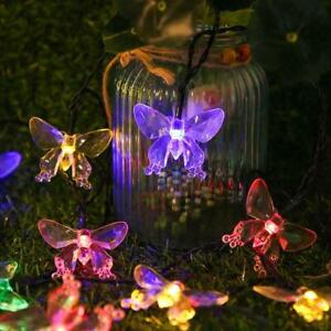 Garden Party Decor Lights Solar LED Butterfly Fairy String Lights Waterproof