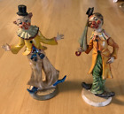New ListingPair of Jovial Vintage Clowns, molded. Made in Italy. 7.75” tall. Resin.