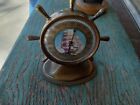 Vintage  California's brass mfg Co. Ship Wheel Desk Thermometer
