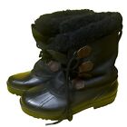 Sorel Alpine Womens Size 9 Snow Boots Black Leather Waterproof Insulated Winter