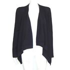 MAGASCHONI Black Open Front Cascading 100% Cashmere Cardigan Womens Small - 576