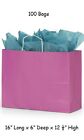 Paper Shopping Bags 100 Hot Pink Magenta 16
