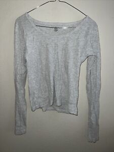 Brandy Melville Shirt Womens Small One Size Gray Long Sleeve