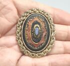 Vintage Gold Tone Moroccan Cabochon Sarah Coventry Brooch Pin, M30
