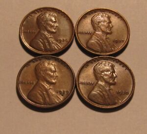 New Listing1926 1927 1929 S 1930 Lincoln Cent Penny - Extra Fine to AU Condition - 22SU-2