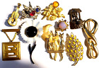 VINTAGE STUNNING LOT OF 10 MIXED  PIN BROOCHES SOME SIGNED