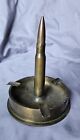 VINTAGE WWII 50 CAL. BULLET IN A 105MM SHELL CASE TRENCH ART ASHTRAY DATED 1944