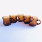 Oiva Toikka Fauna, set of Five Punch Cups Amber glass, 5 Oz, Nuutajarvi Finland