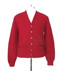 Vtg 50s 60s Rat Pack Red Mohair Cardigan Grunge Sweater Pockets Olympic Rings M