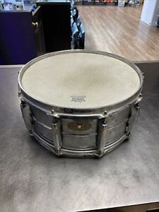 Vintage Pearl Sensitone Custom Snare Drum, Alloy Steel Shell, 14” x 6.5”, 10 Lug