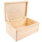 Large Wooden Storage Box with Hinged Lid Rough & UNSANDED Wood Keepsake Chest