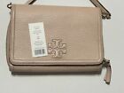 Tory Burch Thea Wallet Pebbled Leather Crossbody In Pink Moon Color EUC