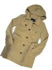 London Fog Trench rain dress Coat w removable hood British Khaki size 2XL XXL
