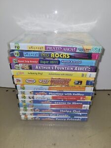 14 DVD Lot Of PBS Kids Shows Caillou, Peg & Cat, Arthur, Thomas The Train. NEW!