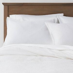 Full/Queen Washed Waffle Weave Comforter Set White - Threshold