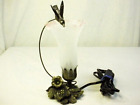 Tiffany Style Hummingbird Lamp Tulip Pink/White Art Glass Shade Lily 8