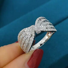 Elegant Cubic Zirconia 925 Silver Rings Women Wedding Jewelry Gift Size 6-10