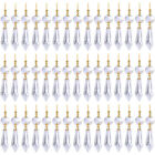 Replacement 40PC Clear Crystal Chandelier Lamp Icicle Prisms Gold Hanging U-Drop