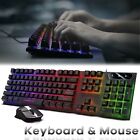 Computer Desktop Gaming Keyboard and Mouse Mechanical Feel LED Light Backlit RGB