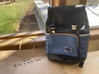 Coach Track Backpack NWT,Stamp, Smooth Leather Quilted Sky Blue Midnight Multi