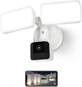 Ring Wired Surveillance Camera Outdoor Wifi W/ Motion Activated Floodlight White
