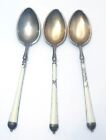 Vtg 1800s Sterling Silver Enamel David Andersen Norway 3 Demitasse Spoons 32g