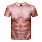 ON SALE!! Men Muscle 3D Print T-Shirt Summer Short Sleeve Digital Printing Top