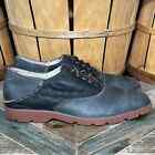Sperry Saddle Oxford Gray Leather Black Waxed Canvas Boat Shoes Mens Size 11.5