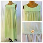 vtg Green Prairie Soft Cotton Handmade Long Nightgown Dress Cottagecore L EUC