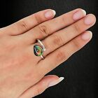 4 Ct Natural Doublet Fire Opal 925 Sterling Silver Adjustable Ring For Unisex
