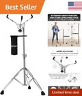 Adjustable Concert Snare Drum Stand - Double Braced, Extended Height - Silver