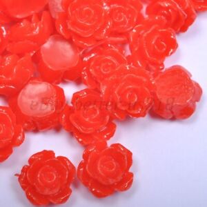 50Pcs Gorgeous Rose Flower Coral Spacer Beads, Color - Choose 10MM, 12MM