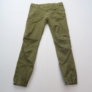 Nili Lotan French Military Pants Size 4 Cargo Jogger Green Cotton Zip Ankles