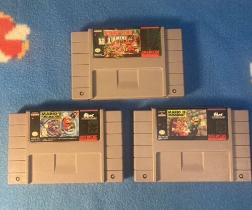Snes Games Lot; Super Nintendo, Tested Authentic Mario Is Missing Time Machine
