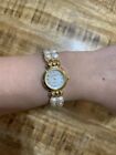 NEW PERSONA WOMEN REAL FRESH WATER PEARL WATCH GOLD Mother Of Pearl Face