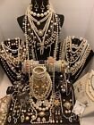 vintage to now jewelry Lot-Junk - Redesign-Great For Craft-Faux Pearl- 6.1 Lbs