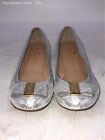 Kate Spade New York Womens Silver Bow Slip On Round Toe Ballet Flats Size US 7 M