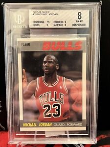 1987 FLEER #59 MICHAEL JORDAN BGS 8 NM+ Chicago Bulls 2ND YR Card